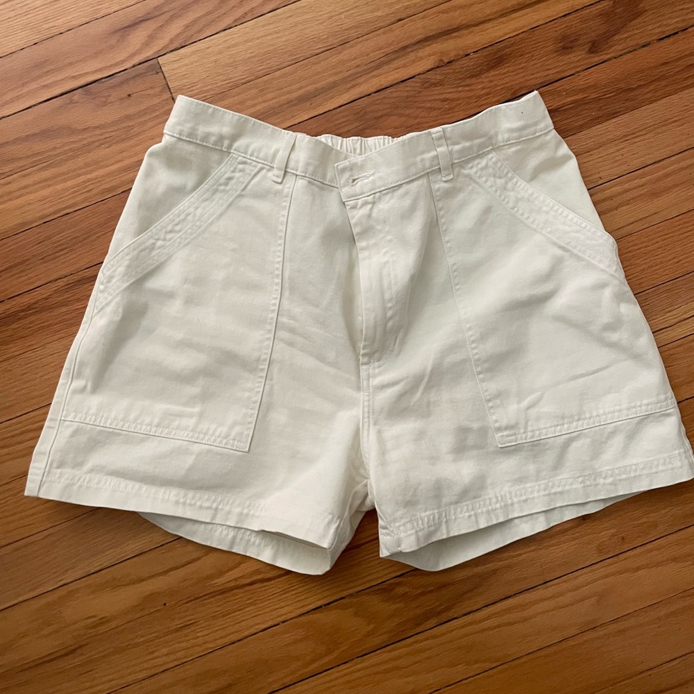 Vintage White Big Bud Press Work Pants Shorts - L